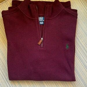 Polo by Ralph Lauren Men's Deep Red Zip-Up Sweater
